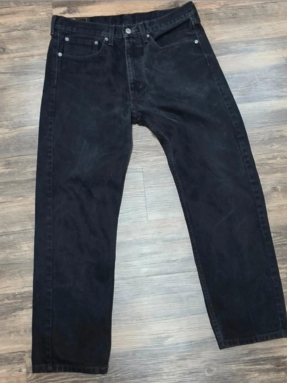 Levis 505 Regular Fit Faded Black Denim Jeans W34 L30
